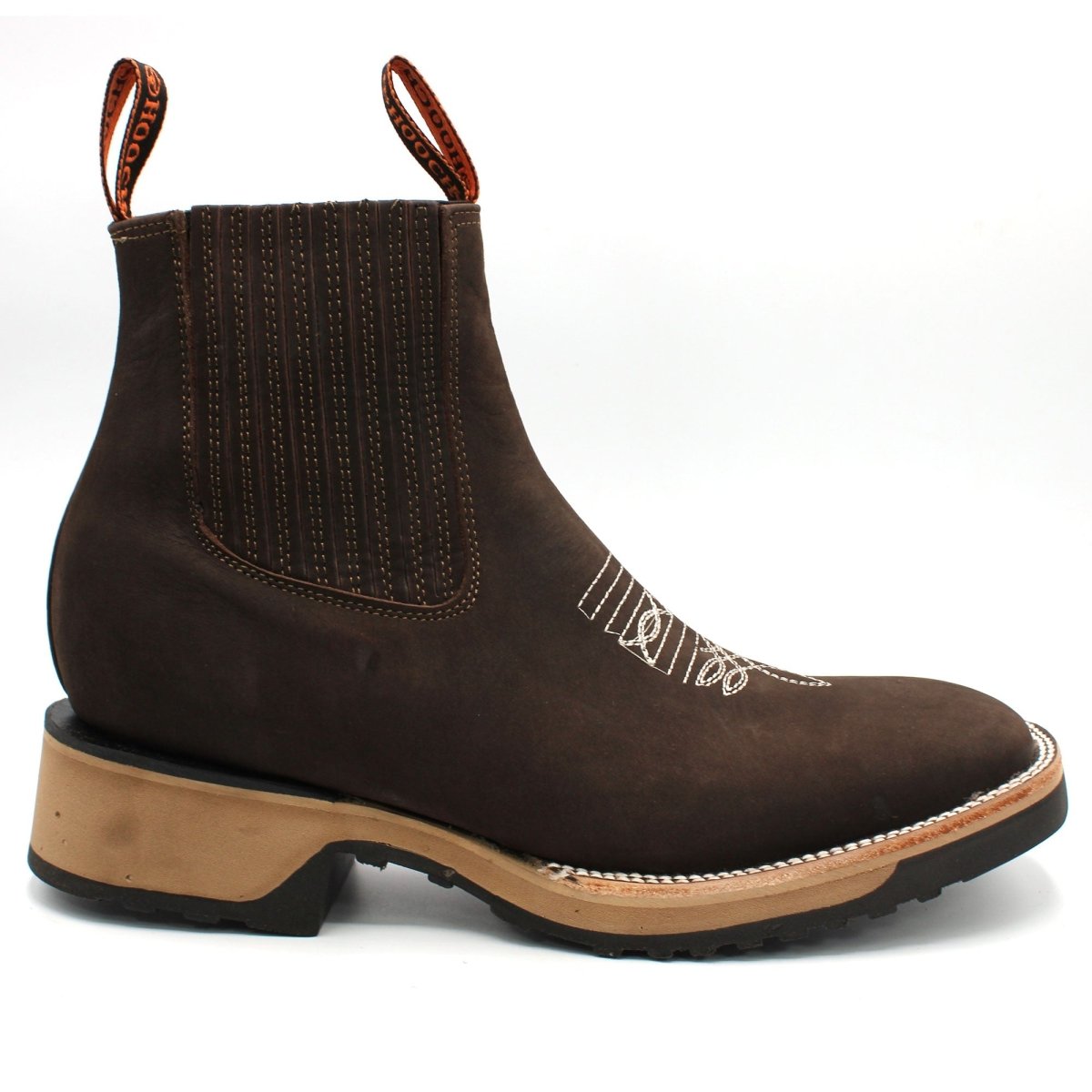 New Wide Square Toe Rubber Sole Hooch Ankle Boots