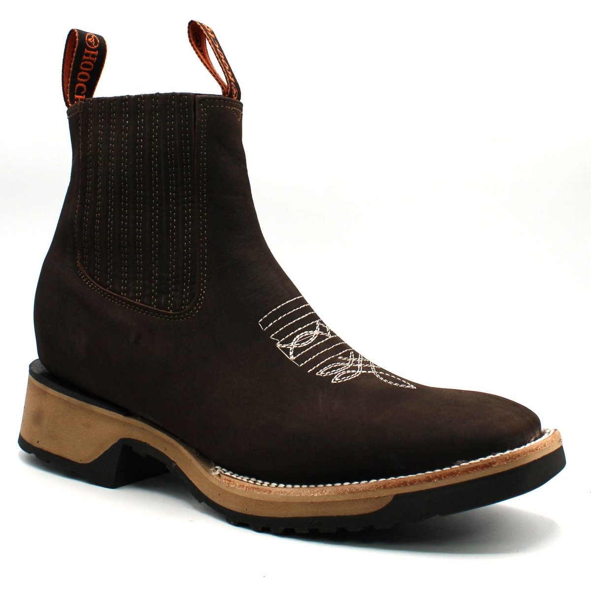 New Wide Square Toe Rubber Sole Hooch Ankle Boots