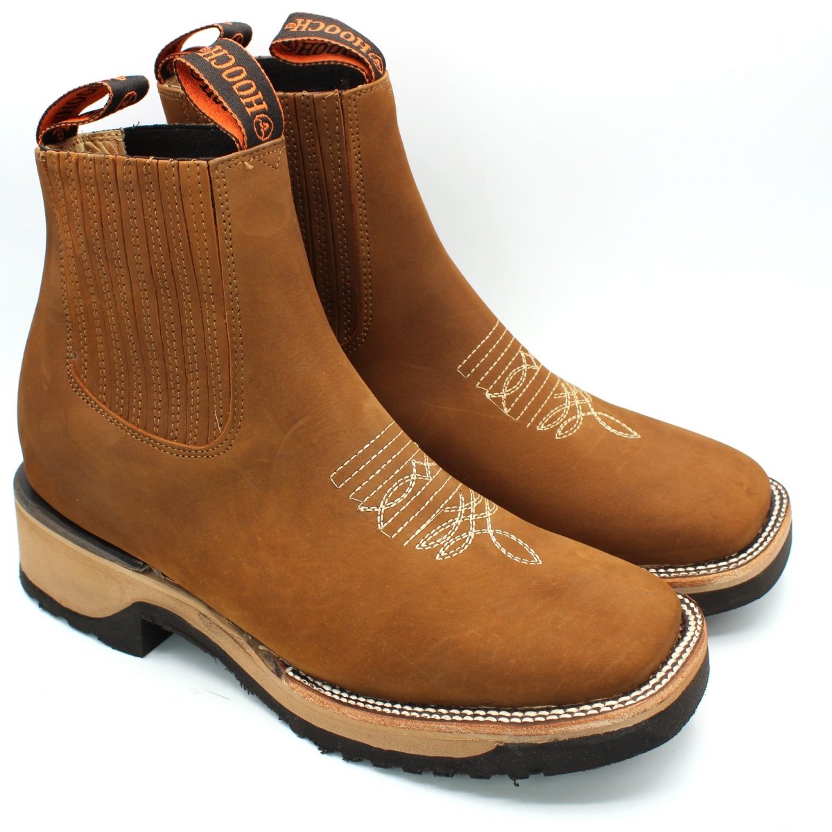 New Wide Square Toe Rubber Sole Hooch Ankle Boots