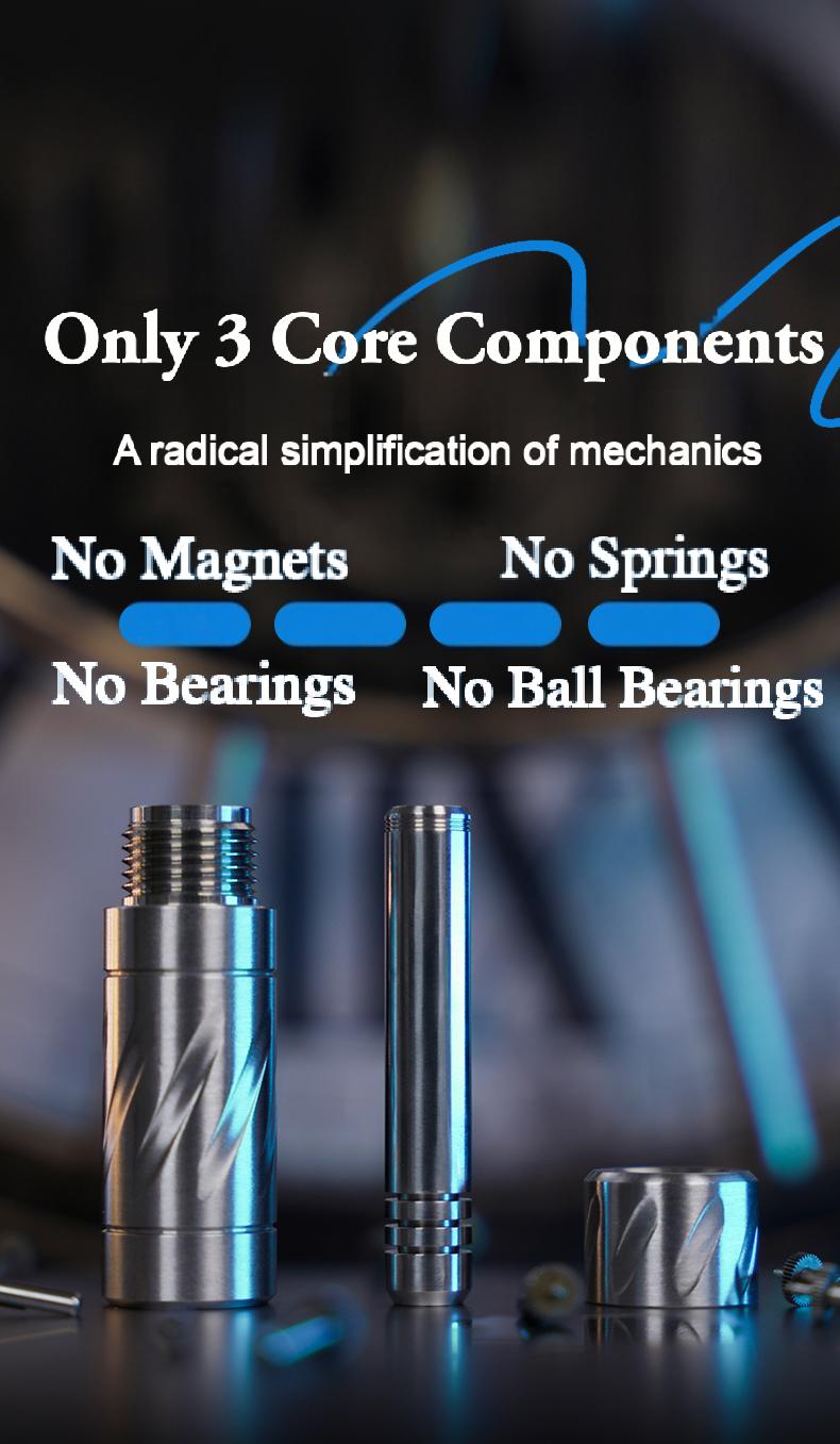 Metal Plus EDC Zero Pneumatic Ultra-High Precision Mechanical Metal Press-and-Bounce Fingertip Stress Relief Toy