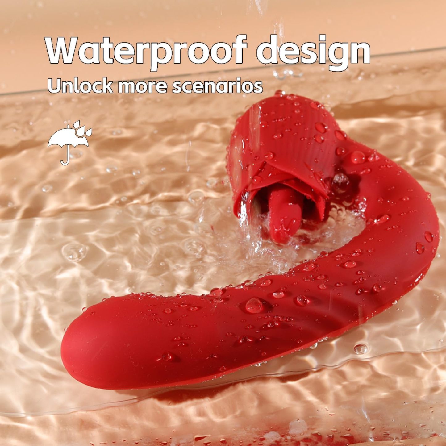 Rose-Inspired Personal Massager with Waving Motion + Pulse Patterns (10 Modes)