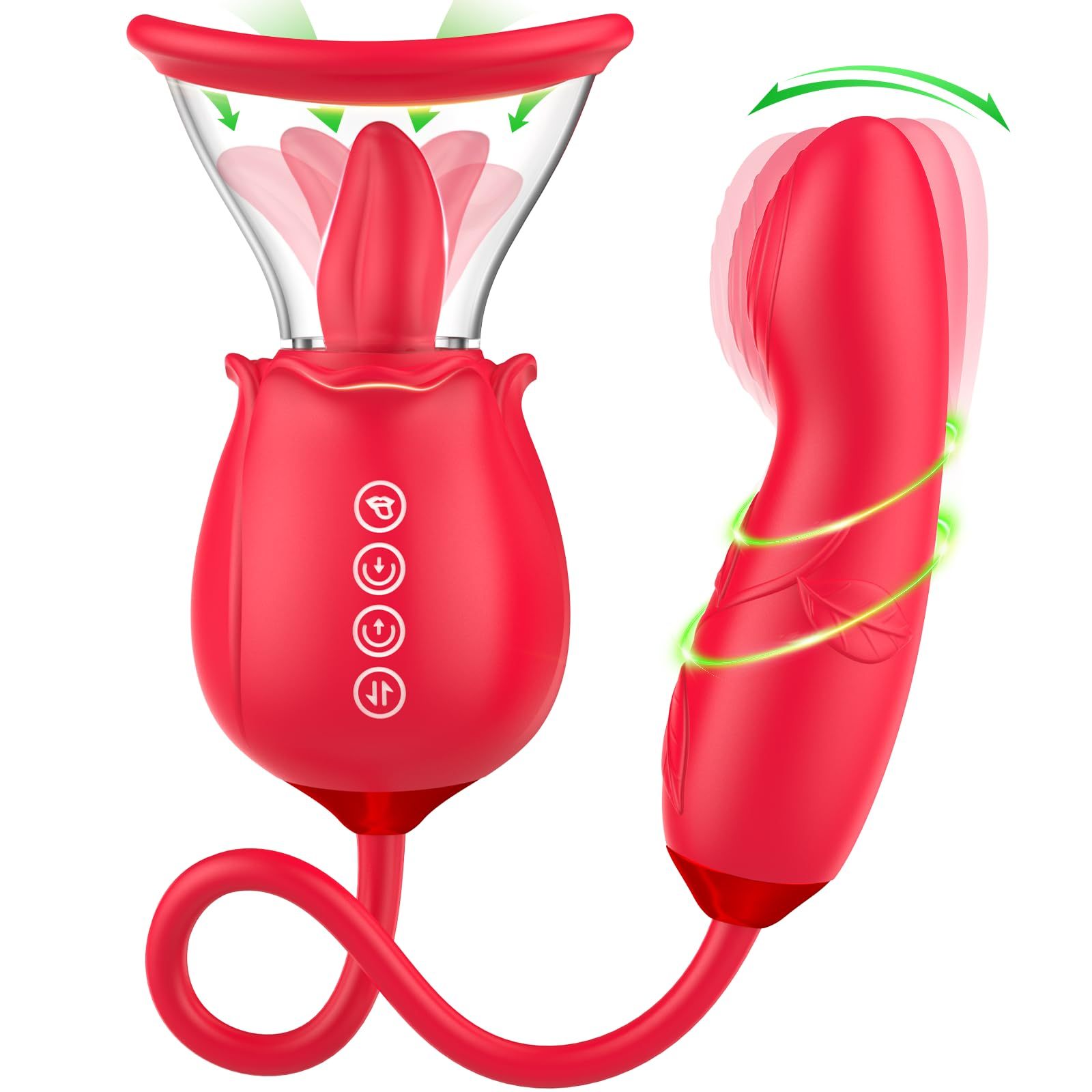 Rose-Inspired Dual-Action Personal Massager (Pulse + Waving Motion)