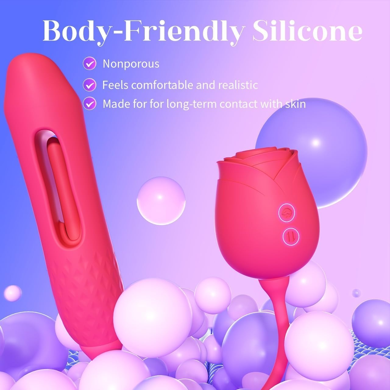 RosePulse – Triple Motion Vibrator with 10 AirPulse Suction, Flapping Clitoral Wings & Deep Thrust G-Spot Core – Rose Toy for Women