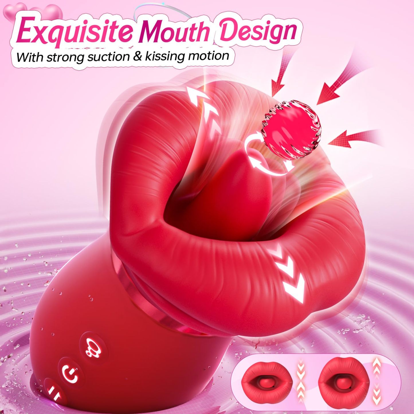 Big Mouth Rose Vibrator Sucking Biting Clit Stimulator