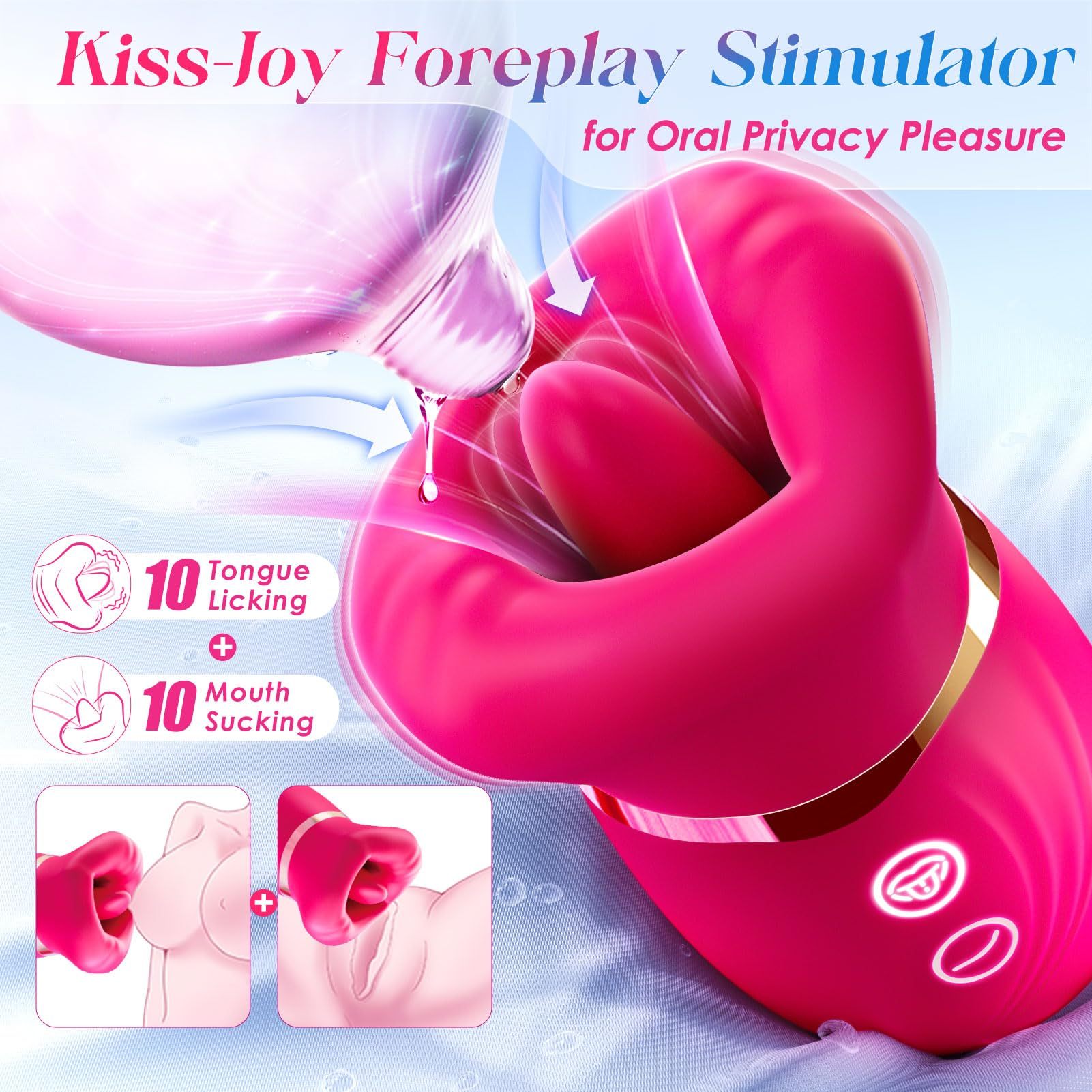 Sivana - 10 Sucking Licking Vibrating Rose Clit Pump & Flapping Dildo Vibrator