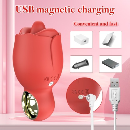 360° Rotating Rose-Style Personal Massager with Custom Modes