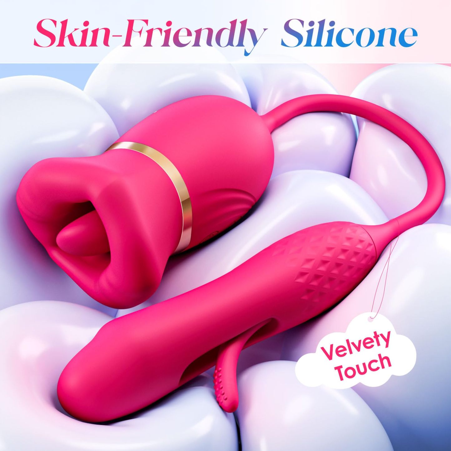 Sivana - 10 Sucking Licking Vibrating Rose Clit Pump & Flapping Dildo Vibrator