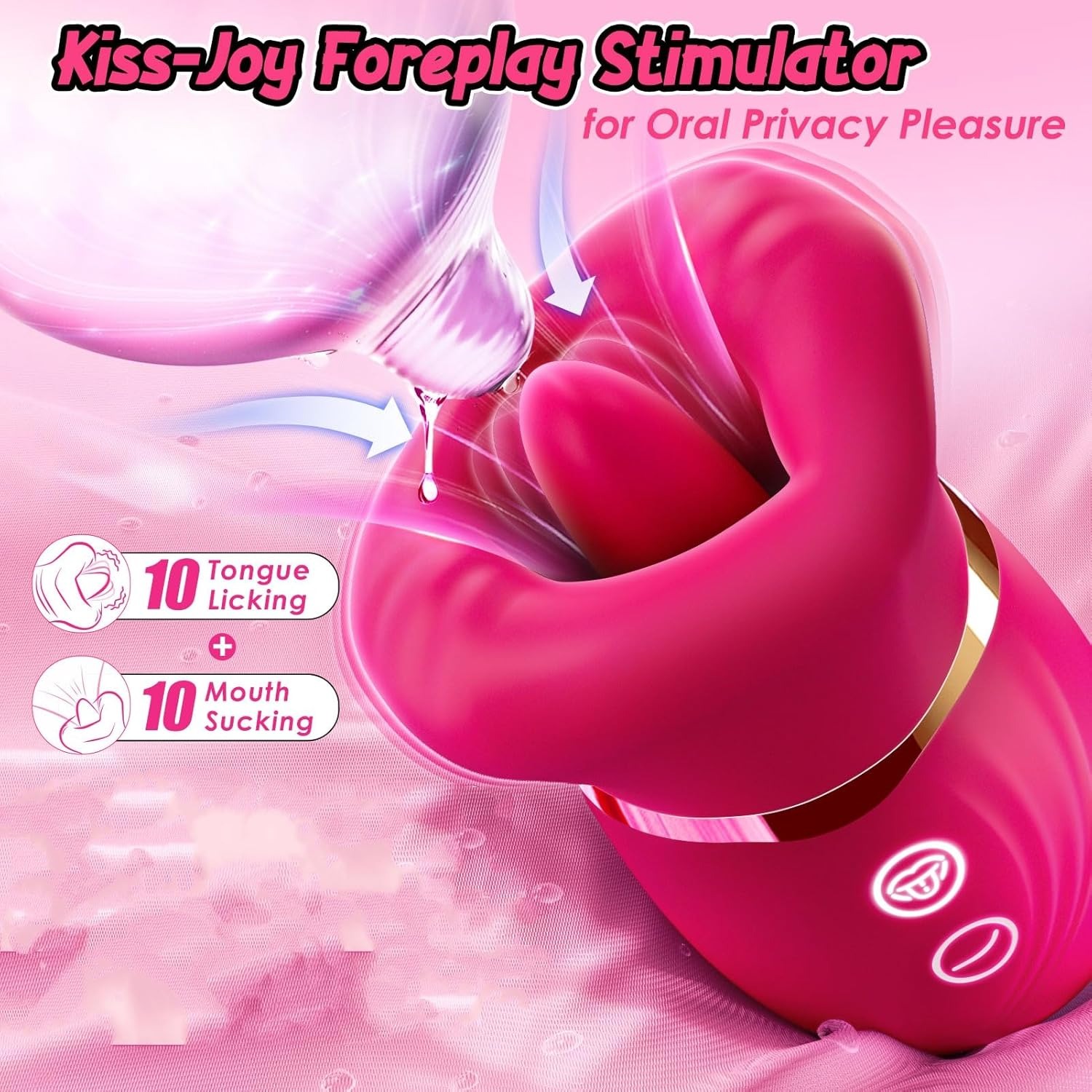 RoseLip Licking Duo – Soft Mouth Licking Toy with Suction & Thrusting G-Spot Drive