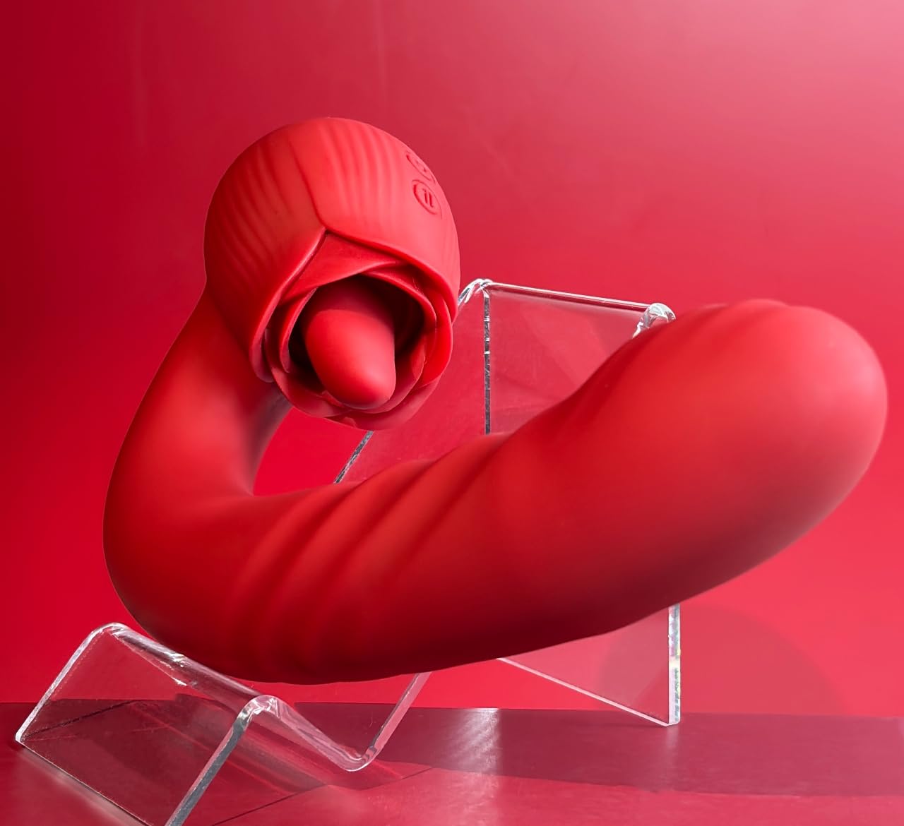 Rose-Inspired Personal Massager with Waving Motion + Pulse Patterns (10 Modes)