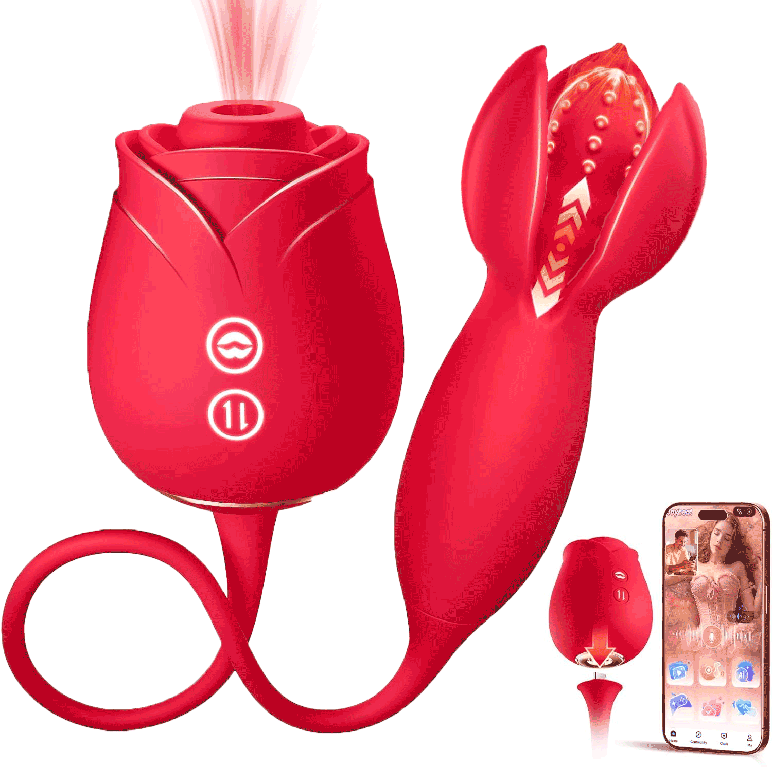 Detachable App-Controlled Dual-Action Personal Massager (2 Modes)
