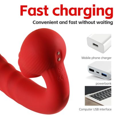 Rose-Inspired Personal Massager with Waving Motion + Pulse Patterns (10 Modes)