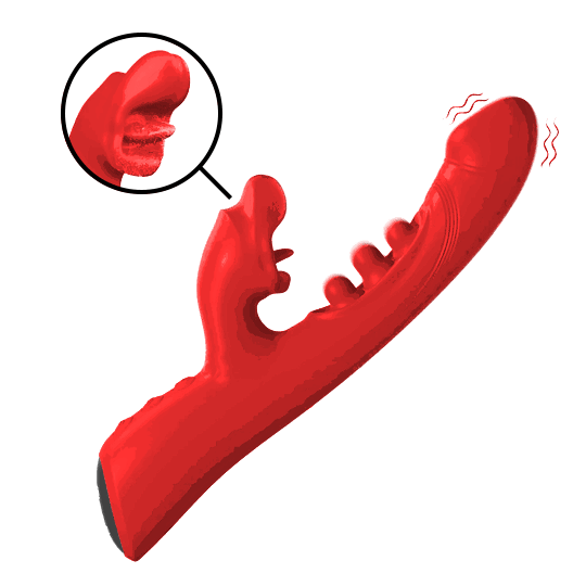 Pulsekiss - Rabbit Vibrator with Tongue G-spot Triple Tap & Clitoral K