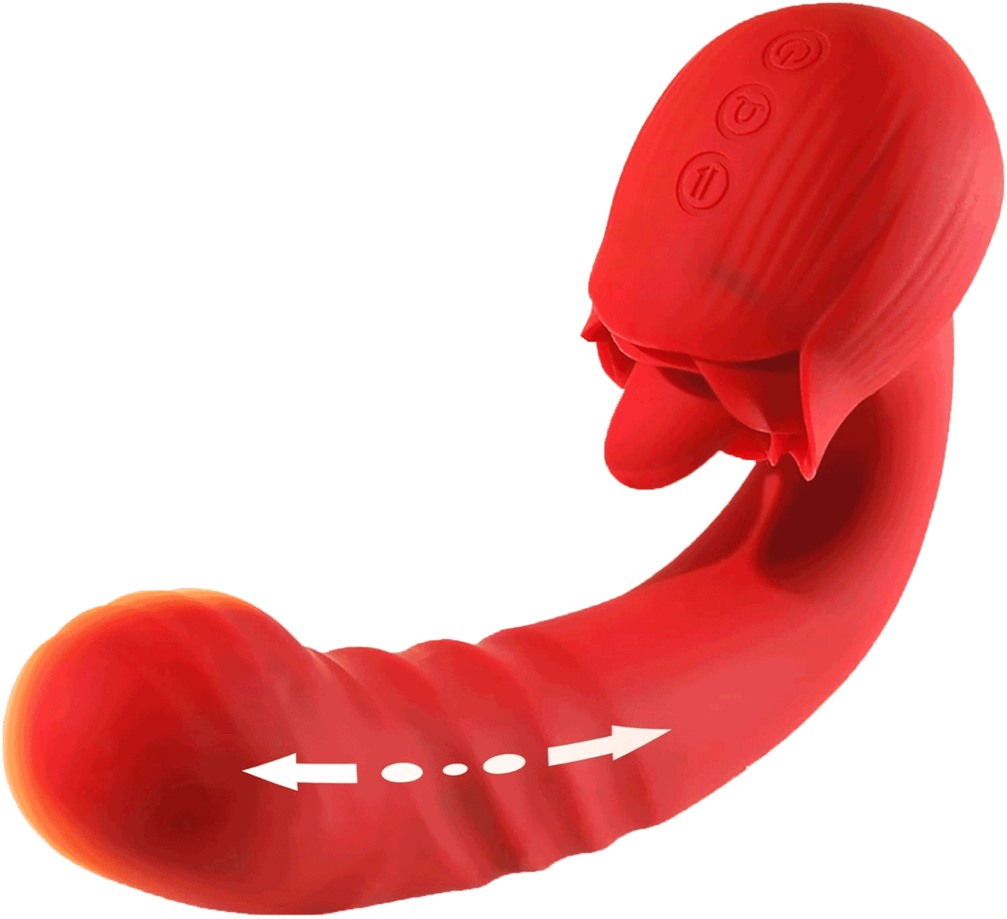 Rose-Inspired Personal Massager with Waving Motion + Pulse Patterns (10 Modes)