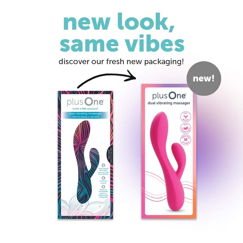 plusOne Dual Rabbit Vibrator, High-quality Silicone, Pink