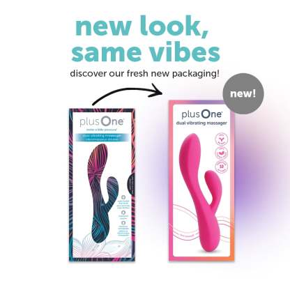 plusOne Dual Rabbit Vibrator, High-quality Silicone, Pink