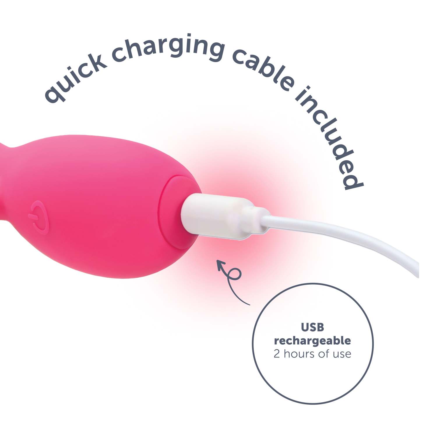 plusOne Dual Rabbit Vibrator, High-quality Silicone, Pink