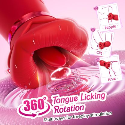Big Mouth Rose Vibrator Sucking Biting Clit Stimulator