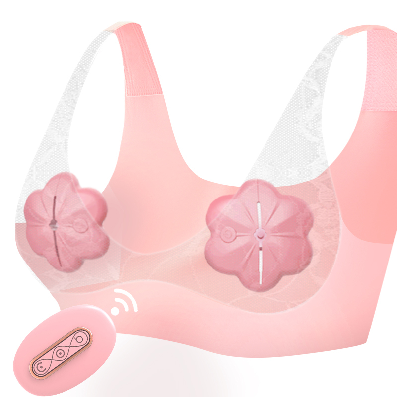 Rose Vibrating Nipple Clamps, Adjustable Pinch & Remote Control Nipple Toy