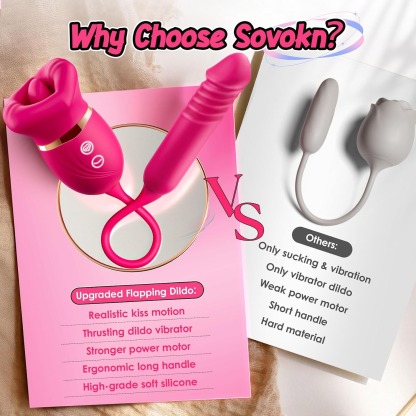 RoseLip Licking Duo – Soft Mouth Licking Toy with Suction & Thrusting G-Spot Drive