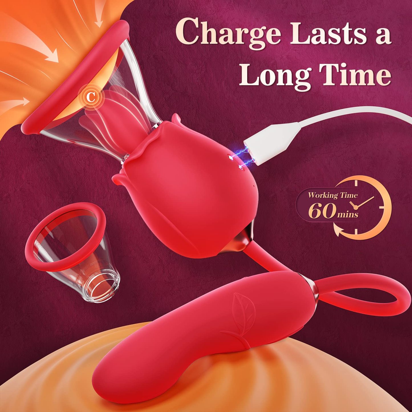 Rose-Inspired Dual-Action Personal Massager (Pulse + Waving Motion)