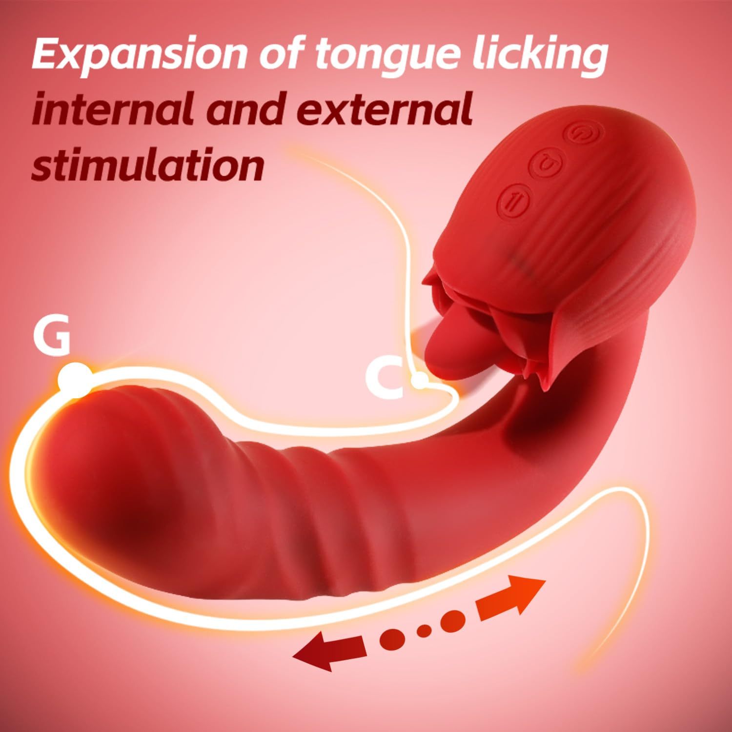 Rose-Inspired Personal Massager with Waving Motion + Pulse Patterns (10 Modes)