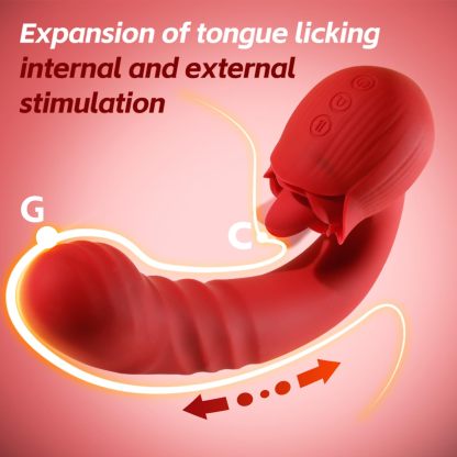 Rose-Inspired Personal Massager with Waving Motion + Pulse Patterns (10 Modes)