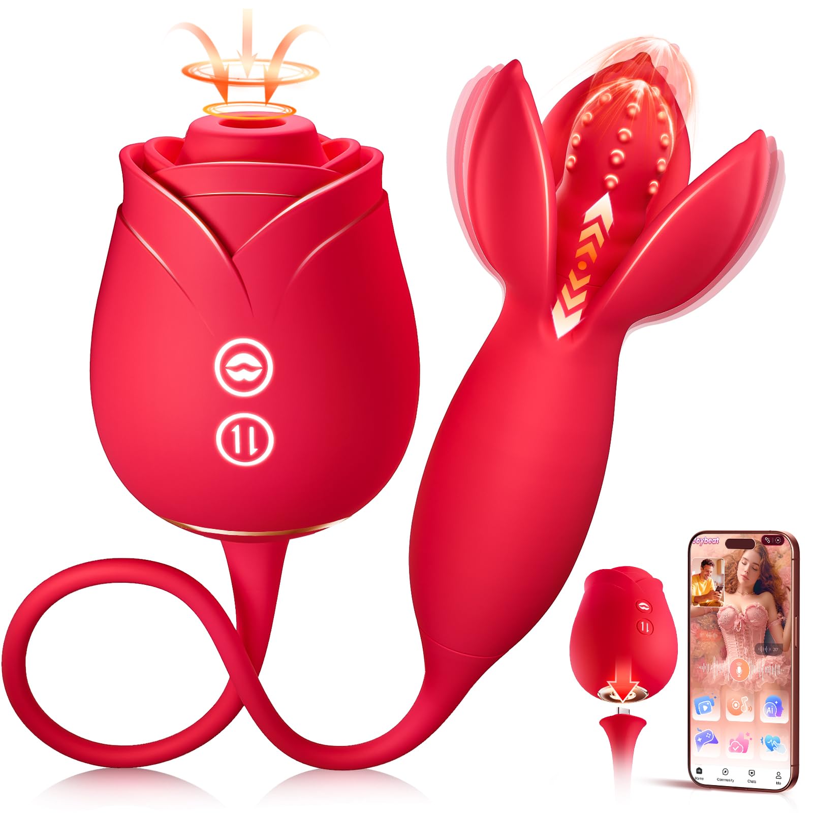 Detachable App-Controlled Dual-Action Personal Massager (2 Modes)