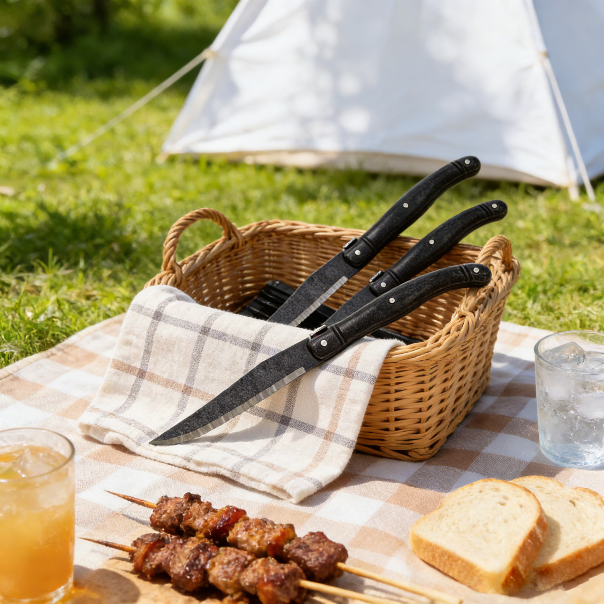 Homeful Black Stonewash 6 pcs Laguiole Steak Knife 