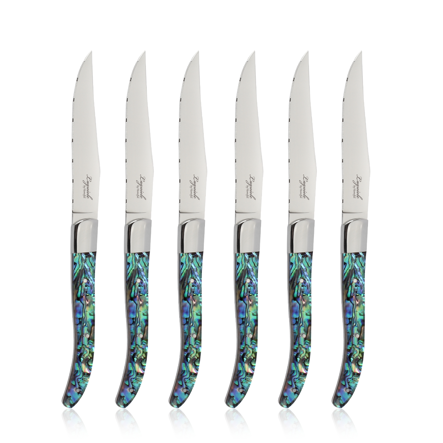Homeful Stainless Steel Steak Knife with Abalone Shell Handle