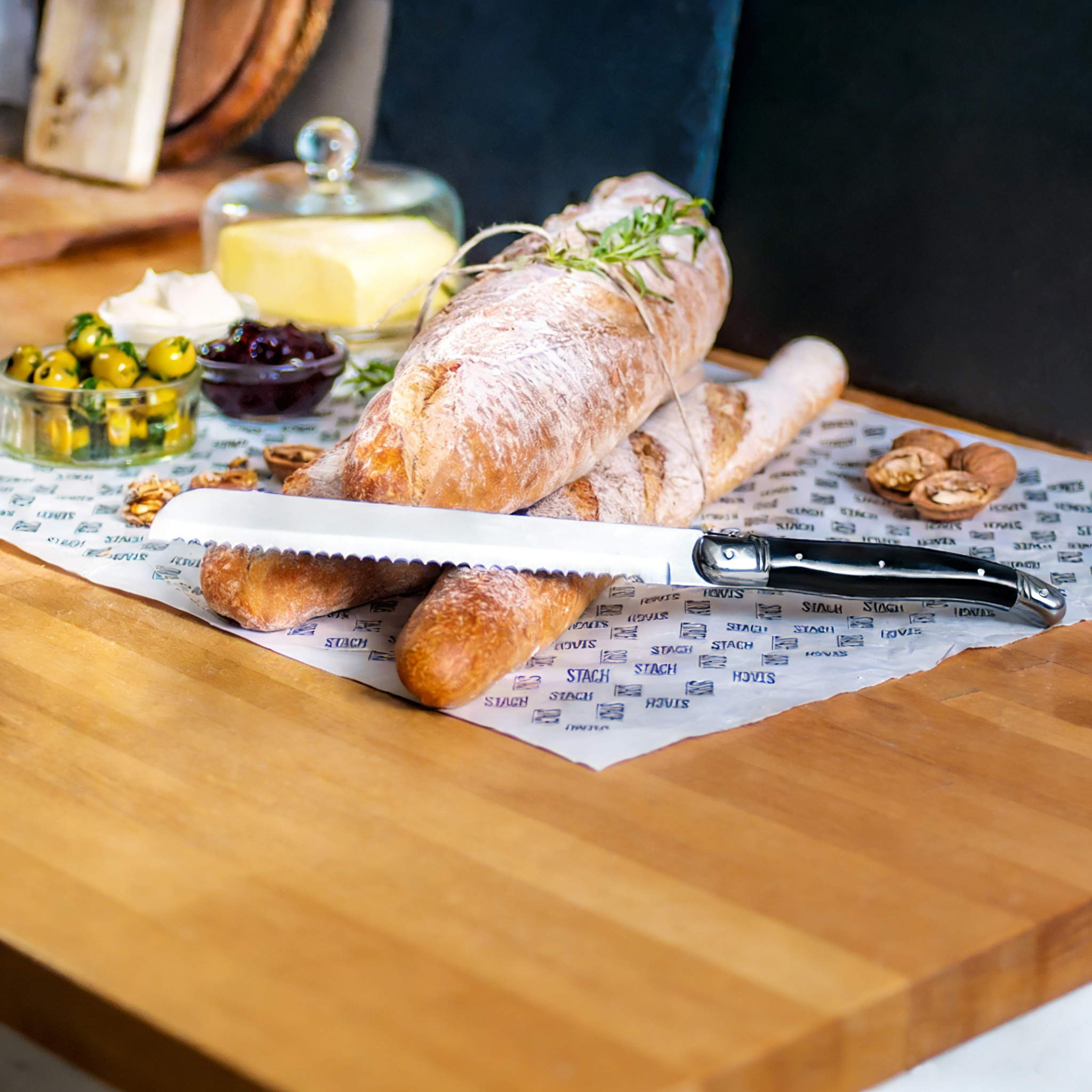 Homeful Laguiole Bread Knife with Black Handle