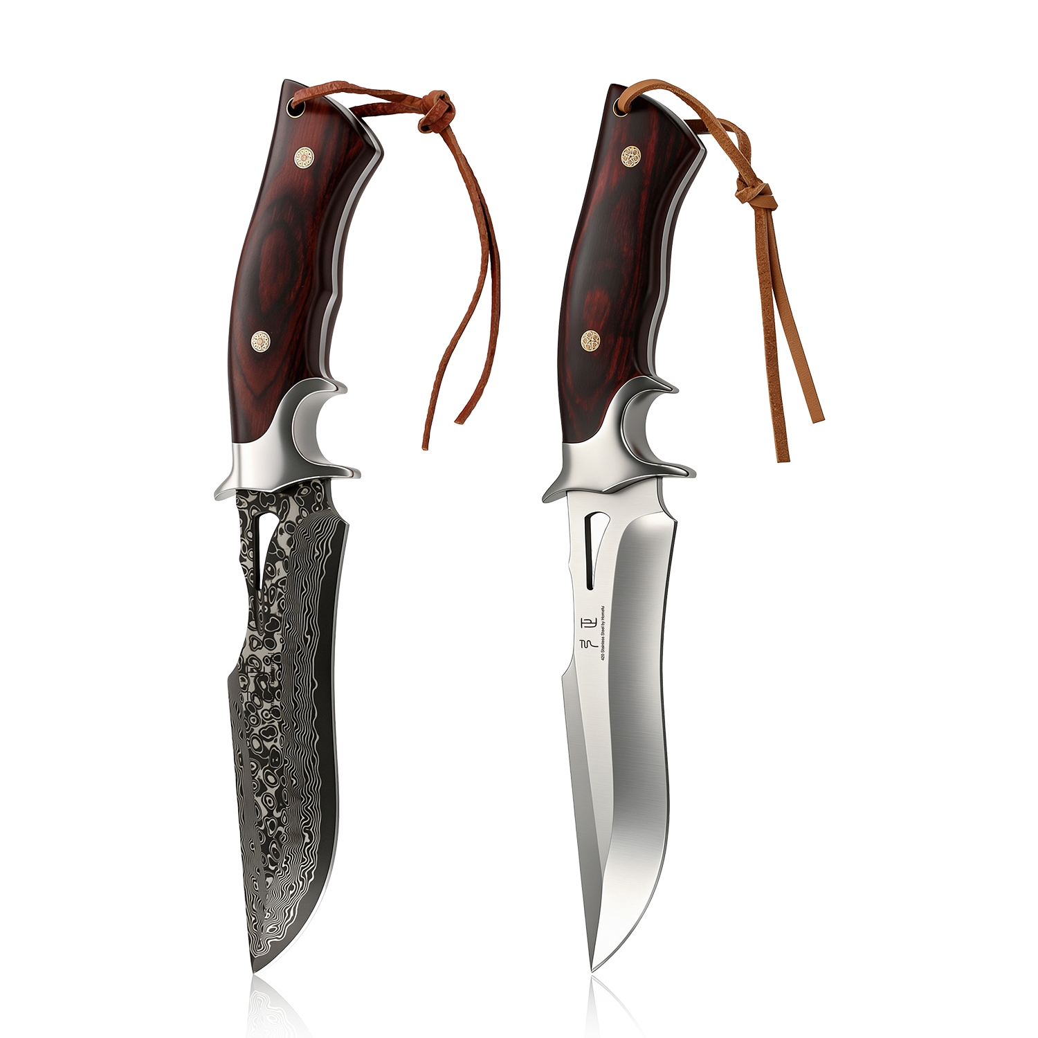Fixed Blade Hunting Knife Wood Handle Outdoor Survival Knife