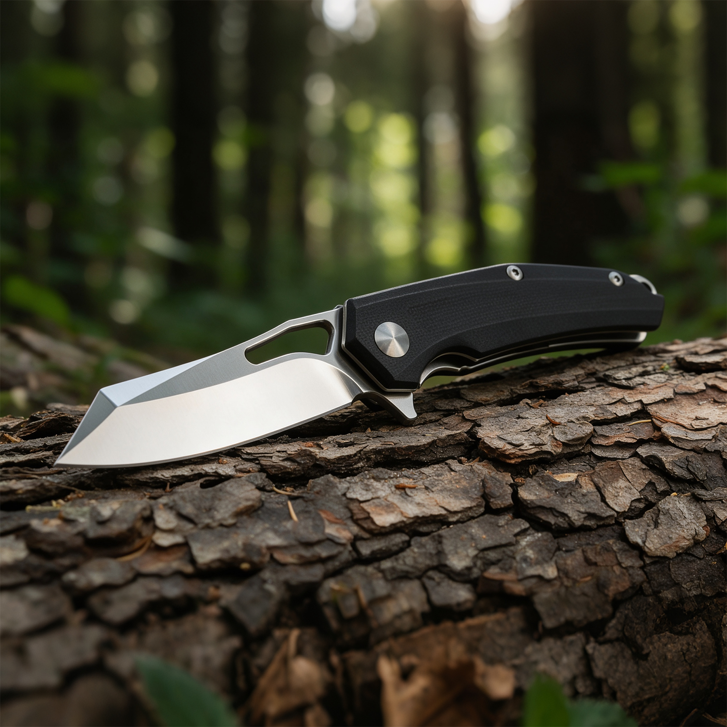 Tactical Folding Knife with Black Handle & Pocket Clip - EDC Knife