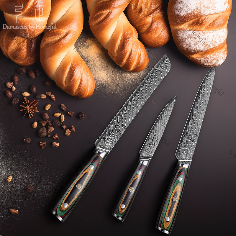 3pcs 5Cr15Mov Steel Kitchen Knife Set