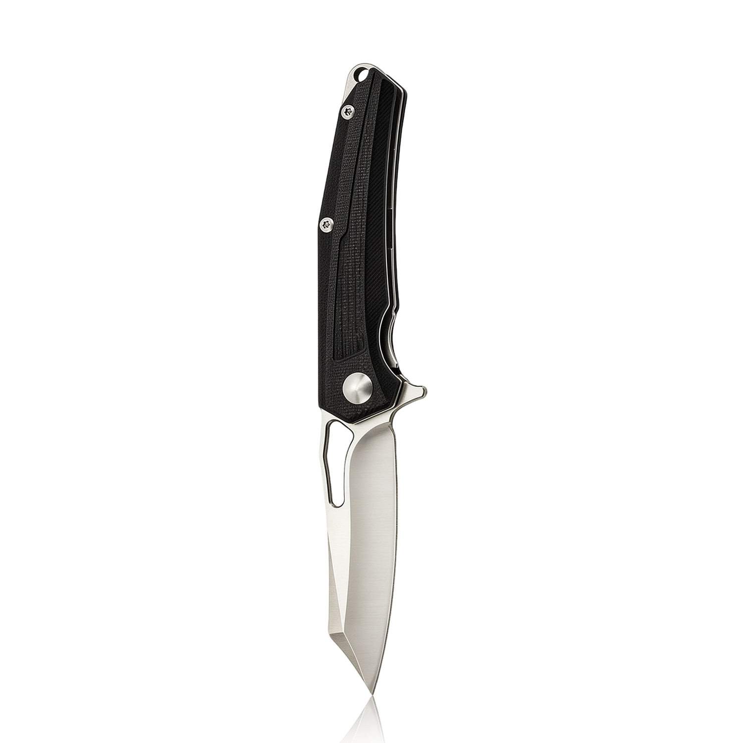 Tactical Folding Knife with Black Handle & Pocket Clip - EDC Knife