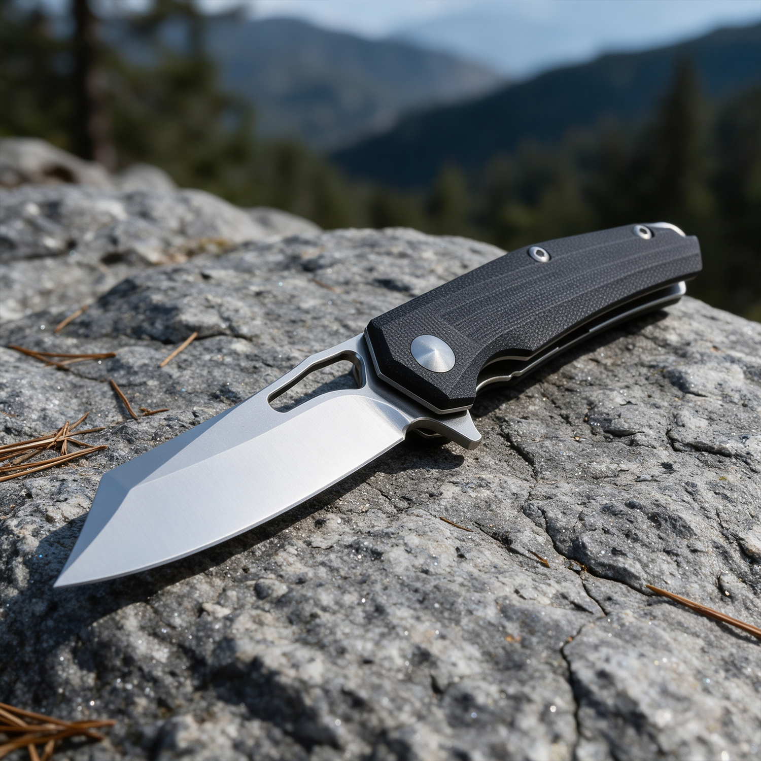 Tactical Folding Knife with Black Handle & Pocket Clip - EDC Knife