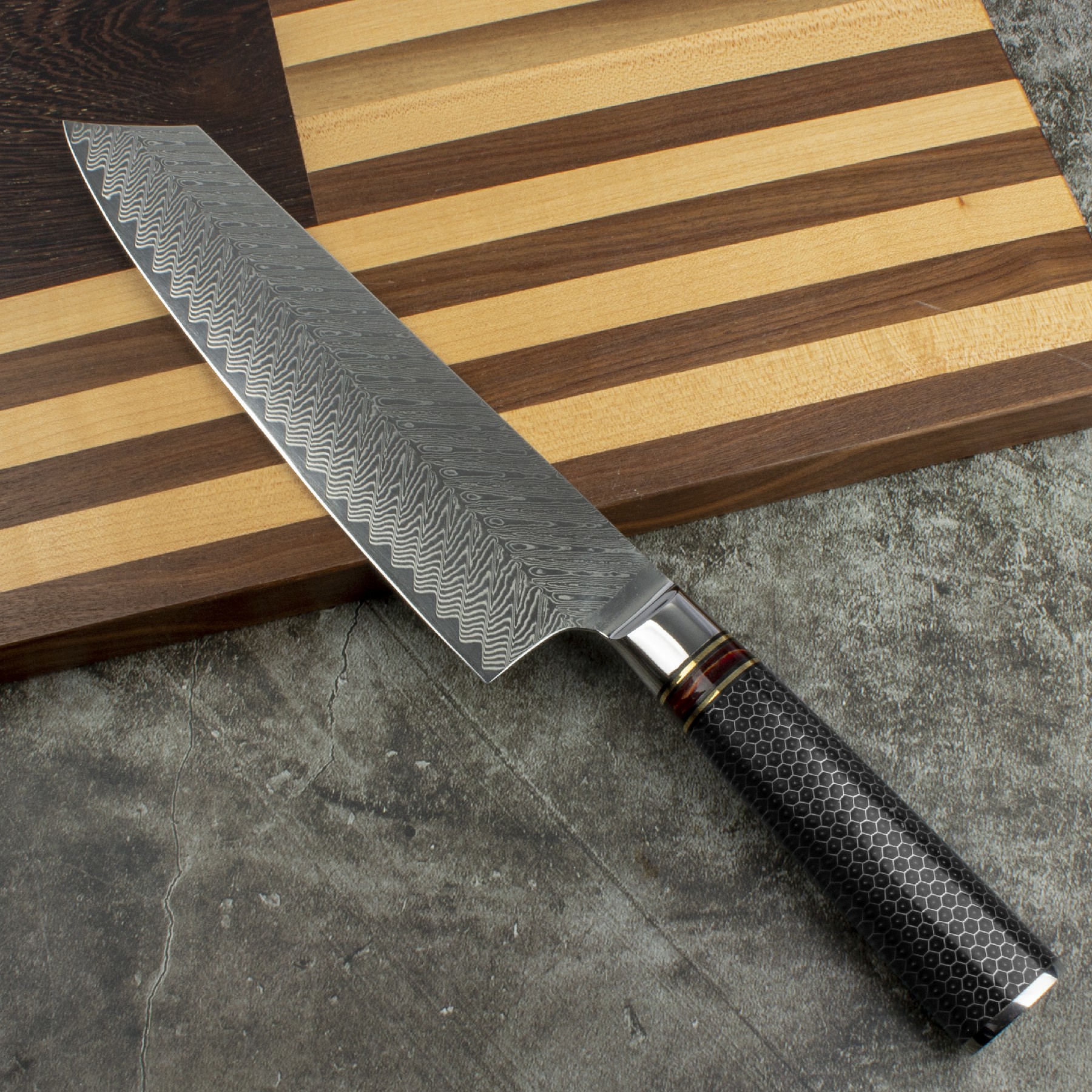 8'' VG10 Steel Damascus Aluminum Alloy with Resin Handle Kiritsuke Knife
