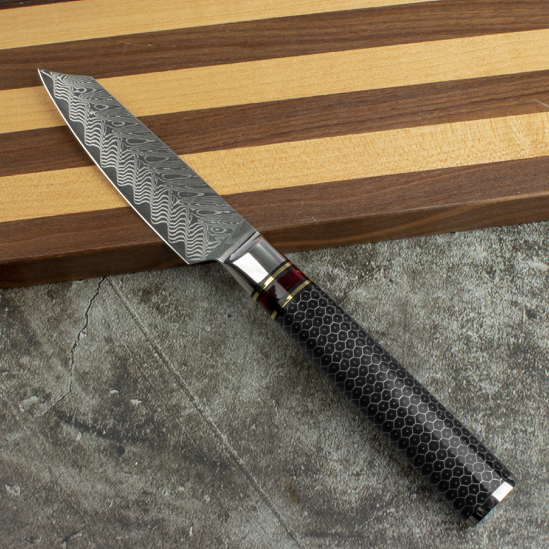 8'' VG10 Steel Damascus Aluminum Alloy with Resin Handle Kiritsuke Knife
