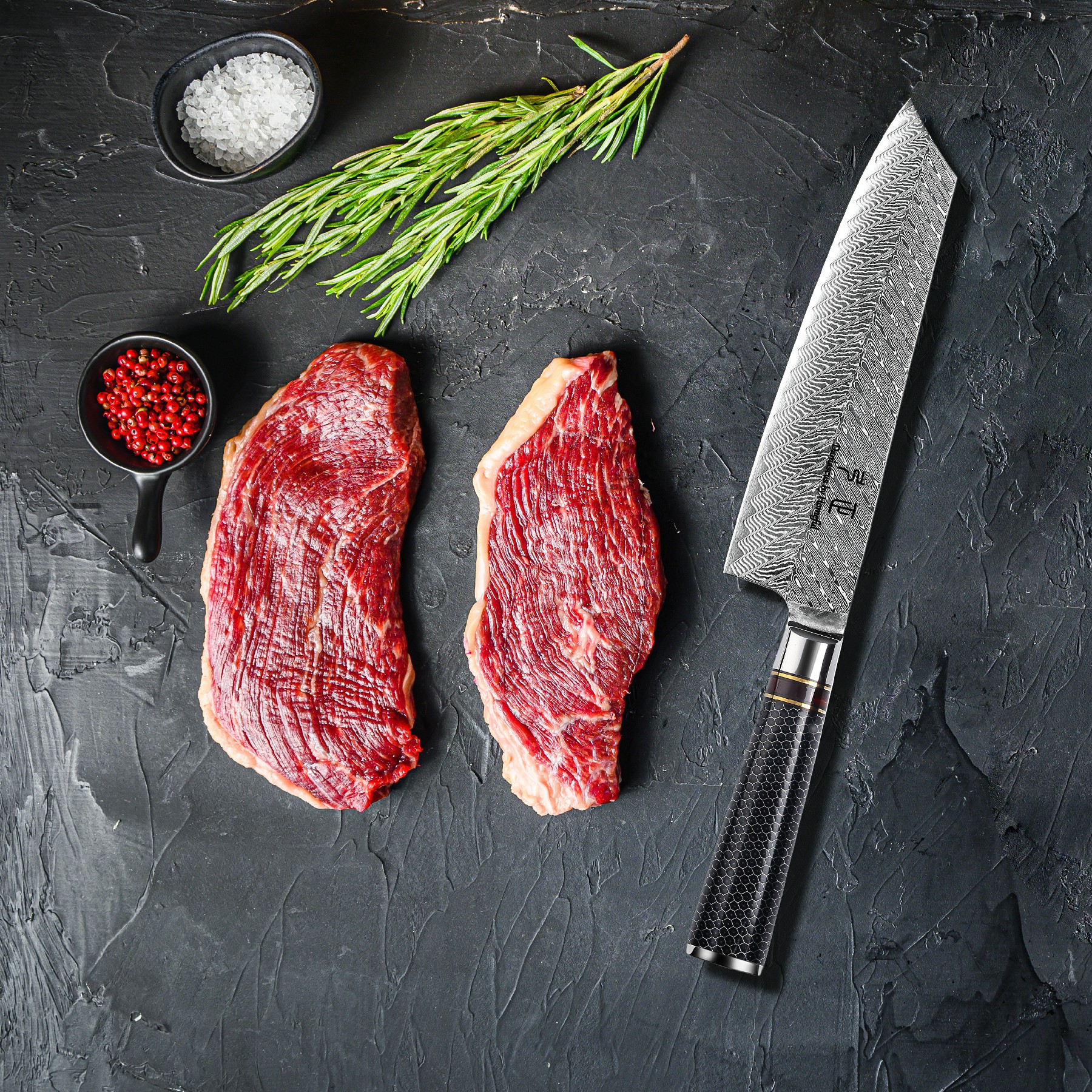 8'' VG10 Steel Damascus Aluminum Alloy with Resin Handle Kiritsuke Knife