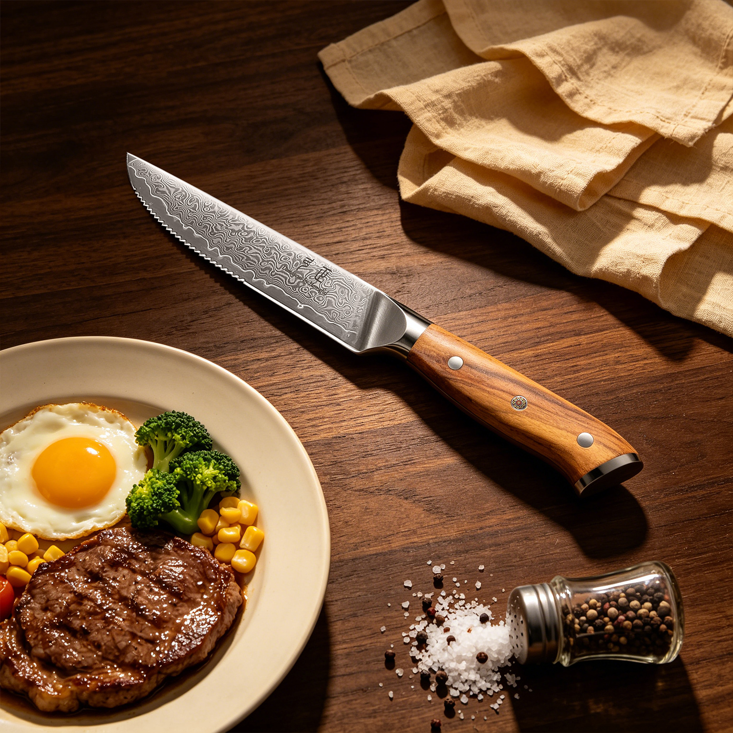 Homeful 2 Pieces Damacus Chef Knives Set