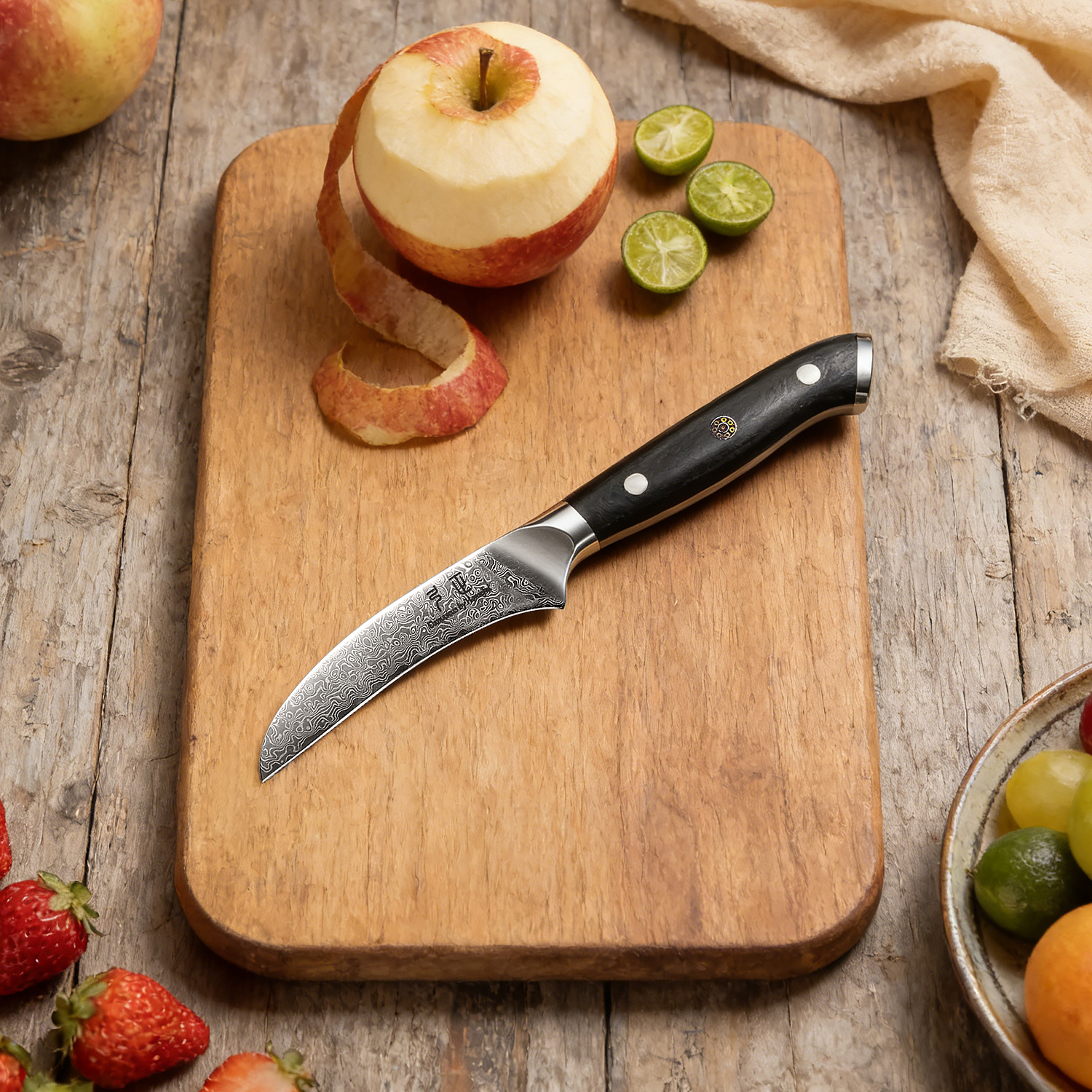 Homeful 2 Pieces Damascus Steel Bread Knife and Paring Knife
