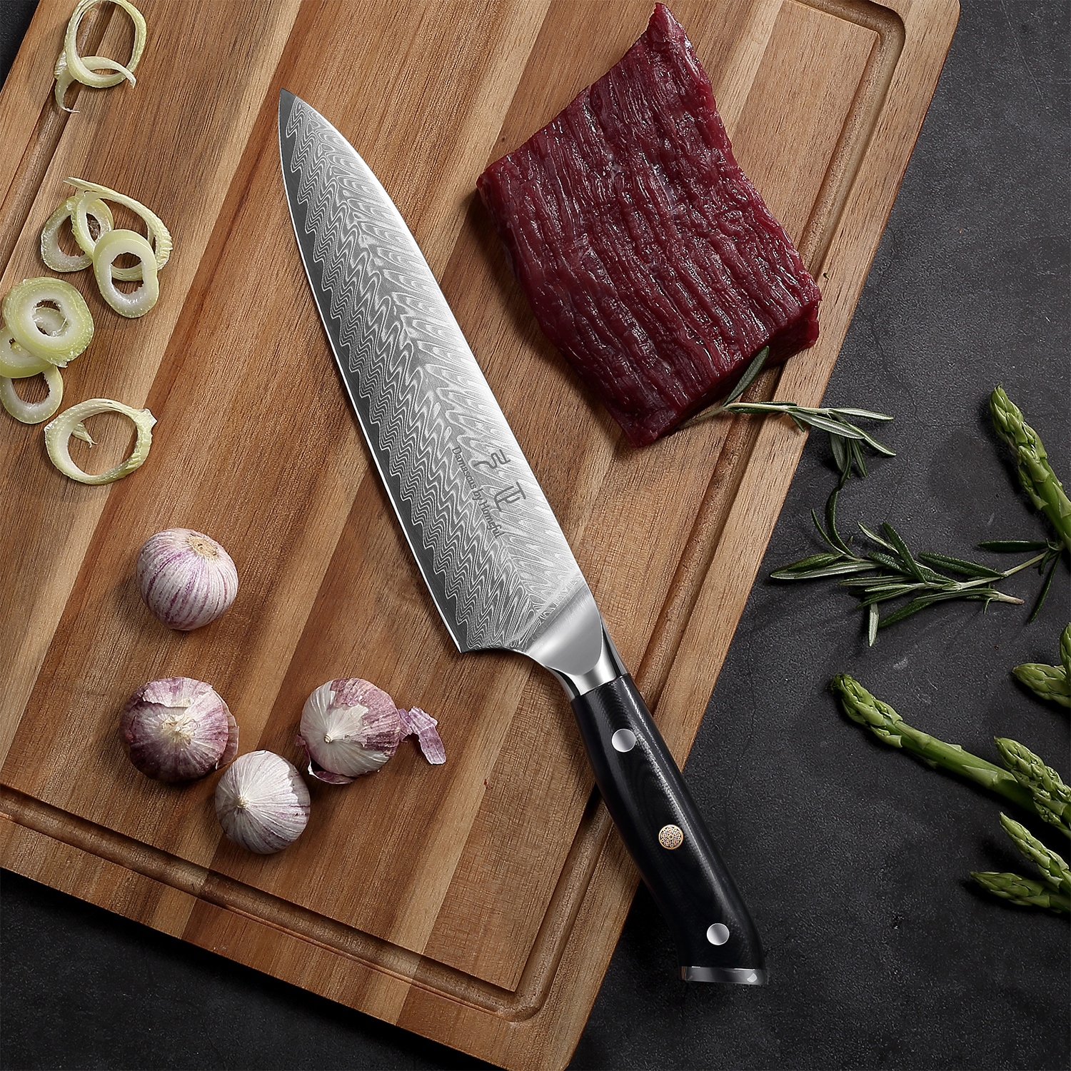 4Pcs VG10 Steel Damascus G10 Handle Knife Set