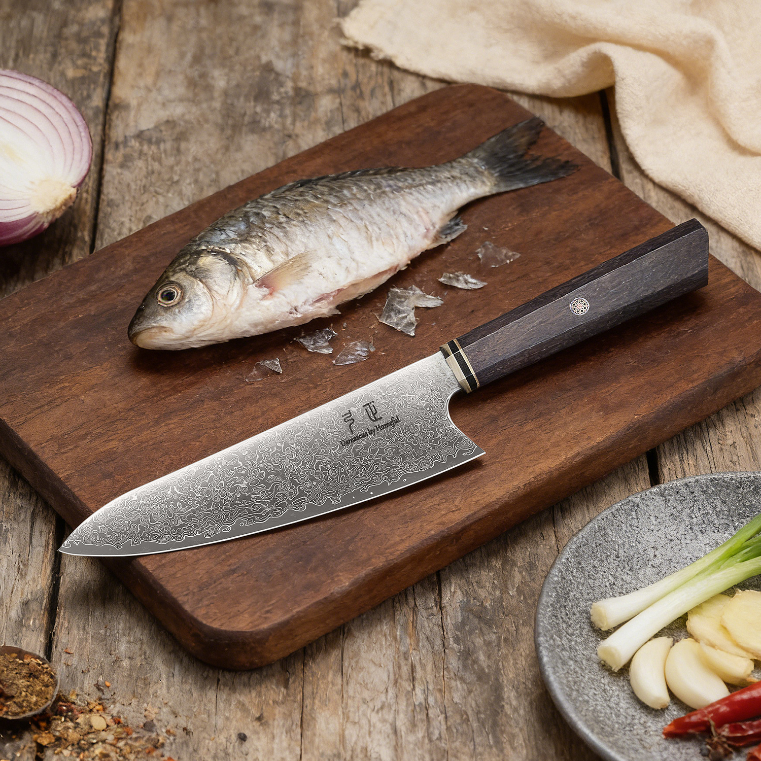 Homeful 4 Pieces Damascus Knife Set