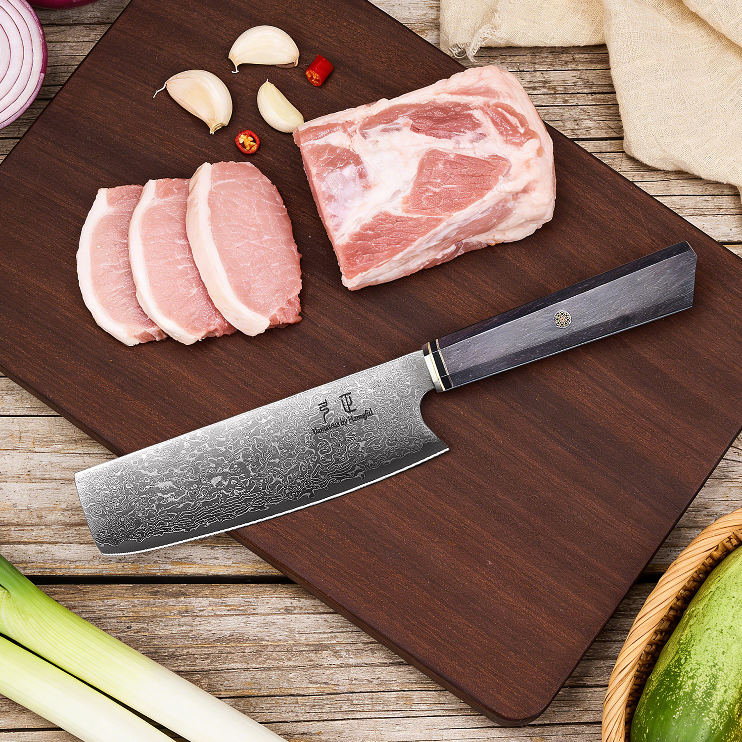 Homeful 4 Pieces Damascus Knife Set