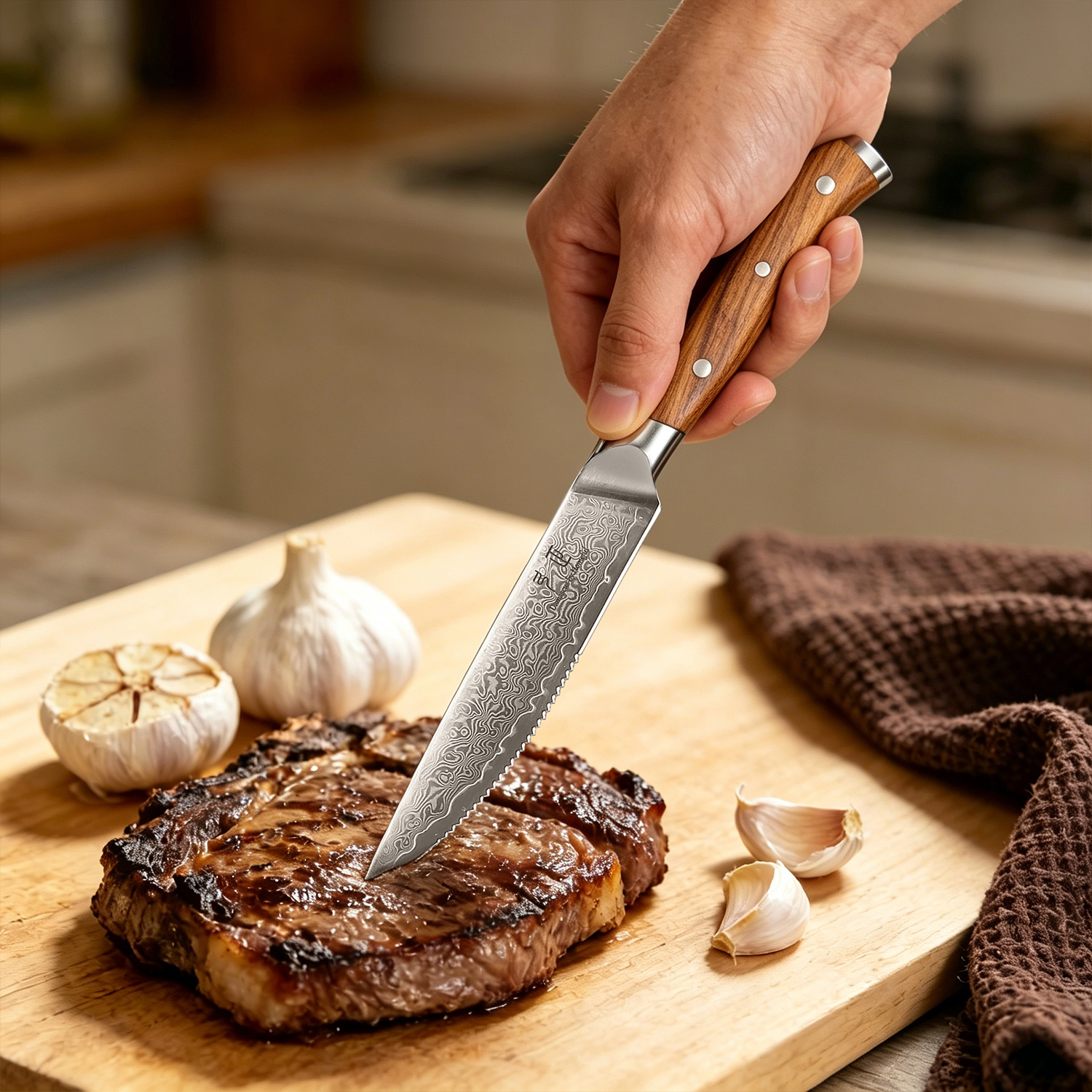 Homeful 2 Pieces Damacus Chef Knives Set
