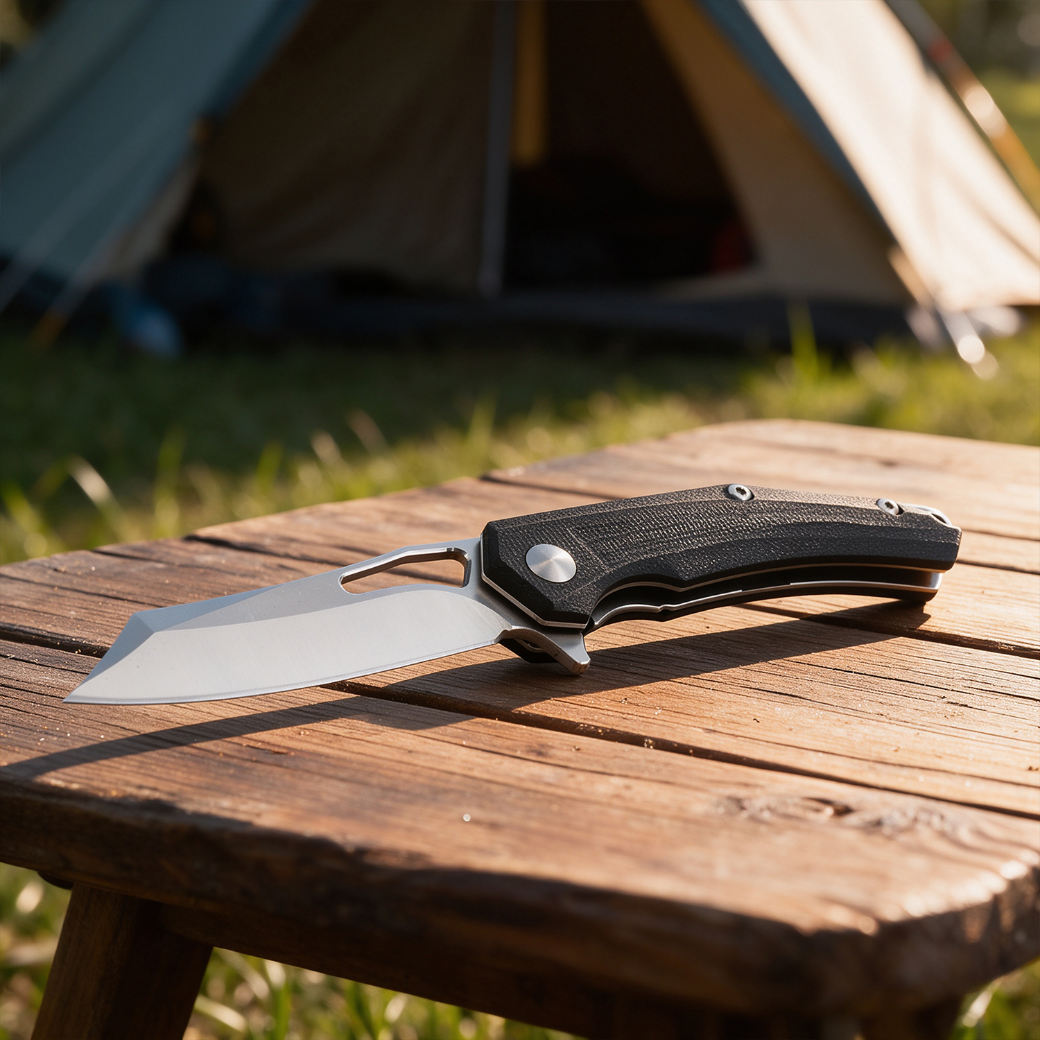 Tactical Folding Knife with Black Handle & Pocket Clip - EDC Knife