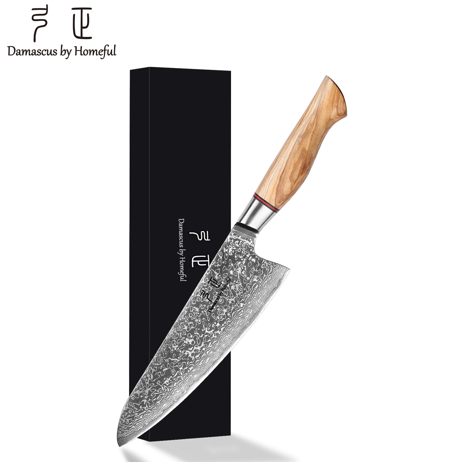 7 PCs Damascus knife set