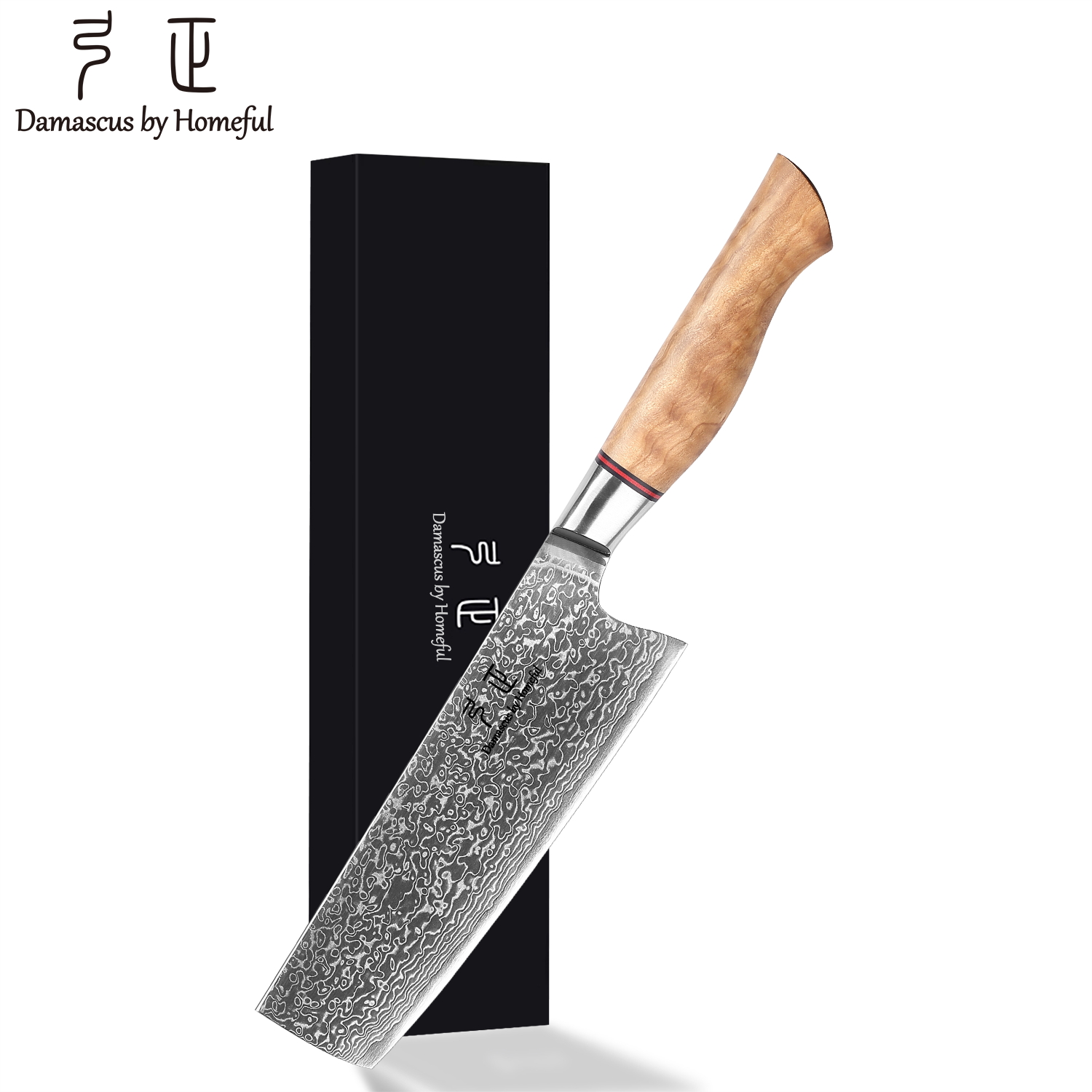 7 PCs Damascus knife set