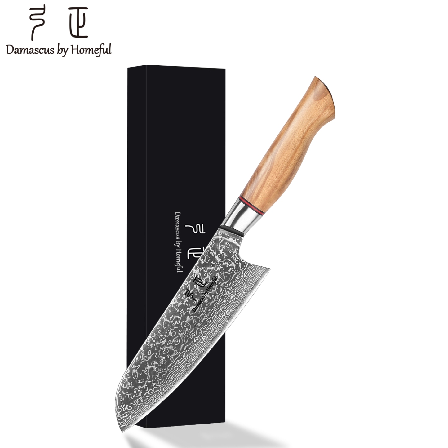 7 PCs Damascus knife set