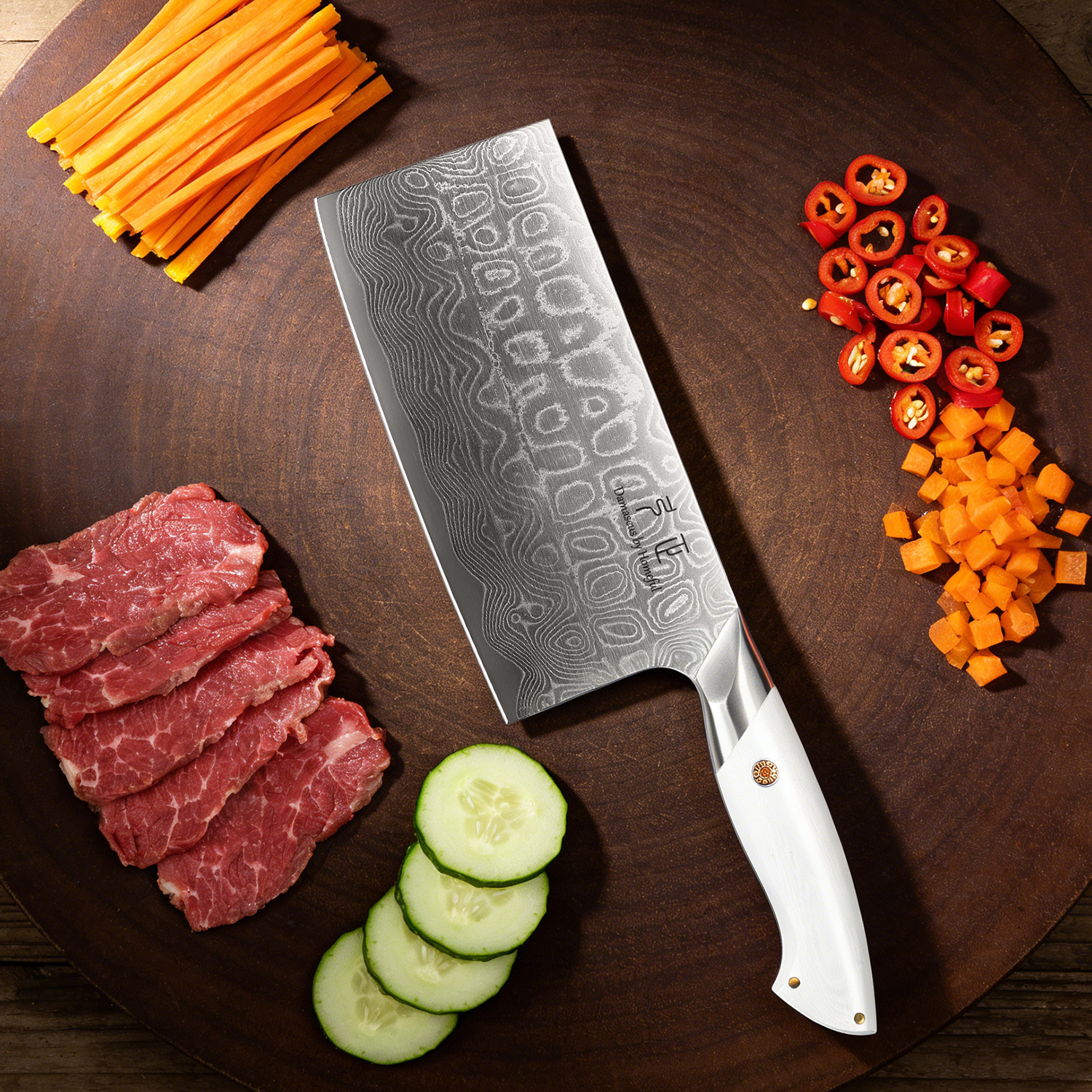 6 Pieces Damascus Steel Kitchen Knife Set