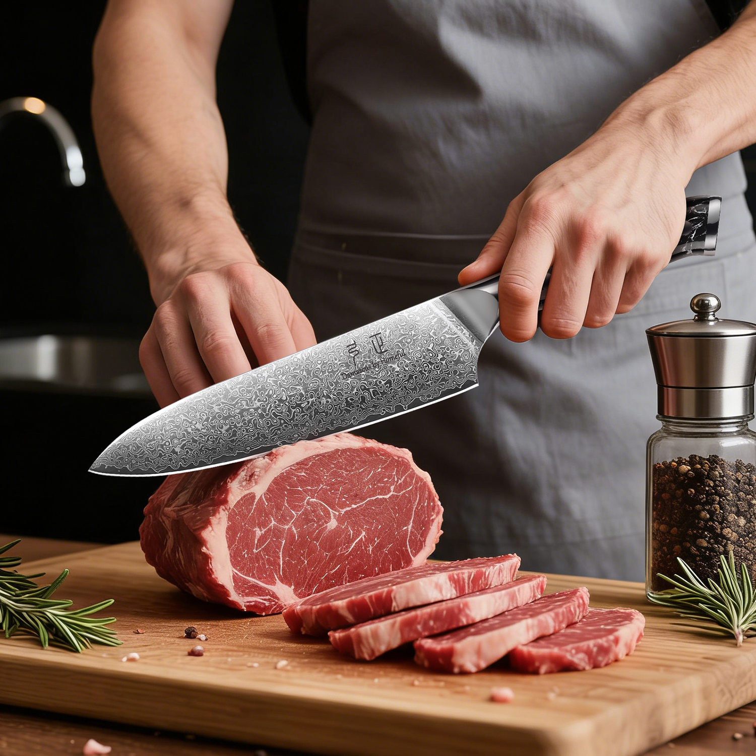 8"  Chef knife with Turquoise Stone handle